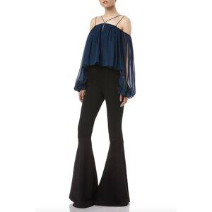 AMUR Heather Bell Bottom High Rise Pant Black Womens Size 2